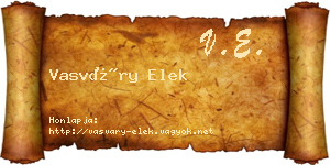 Vasváry Elek névjegykártya